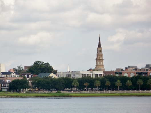 The skyline of Charleston as seen from the tour boat to Ft. Sumter National Monument.