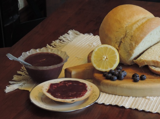Blueberry Lemon Curd on fresh home-made bread