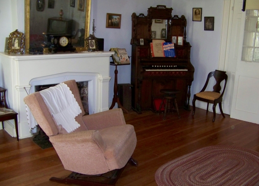 A comfortable spot for reading or relaxing in the main house.
