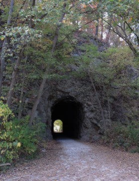 This tunnel, in Rocheport, is such a welcome place on a hot summer day in Missouri. I don't care how hot it gets, and Missouri can get very warm, it is always cool in the tunnel.