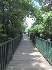 This boardwalk takes you to a panoramic view of the Mississippi River.