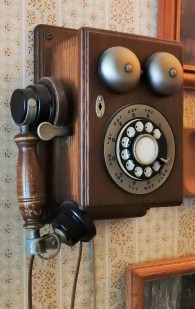 This is our version of an old telephone for this old house. When our grandchildren come, they still plug it in. are amazed by the dial, and use it to talk to others near and far.