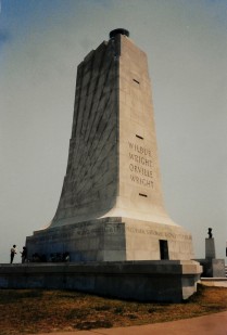 The monument to the first flight that we visited several years ago in Kitty Hawk.